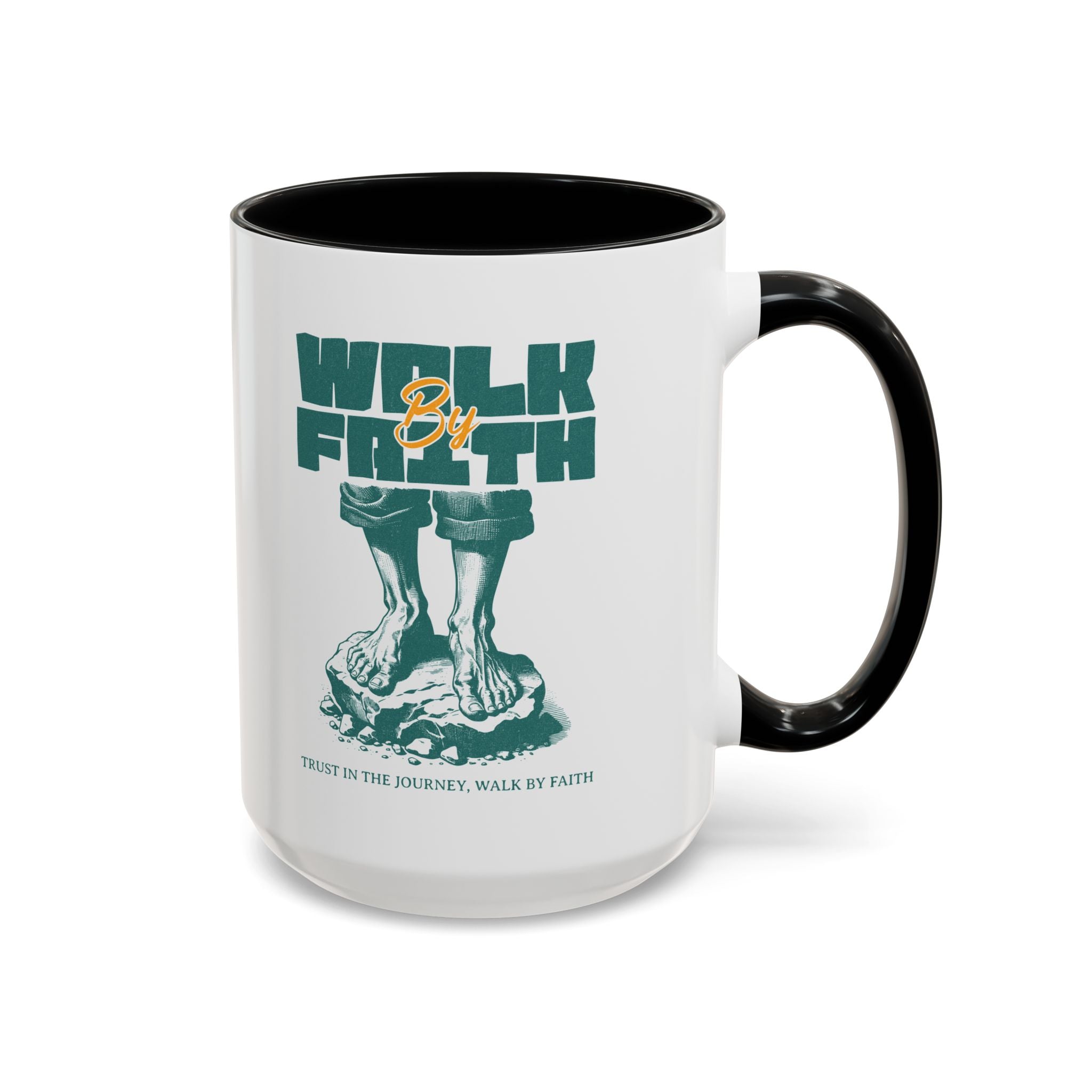 Coffee Mug - Walk By Faith, 15oz Christian Bible Verse