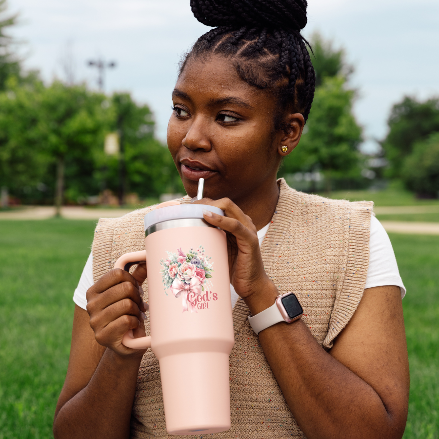 Die-Cut Stickers - God's Girl Floral Bouquet 3 Inch Sticker, Christian, Coquette, Girly, Demure, Cutesy