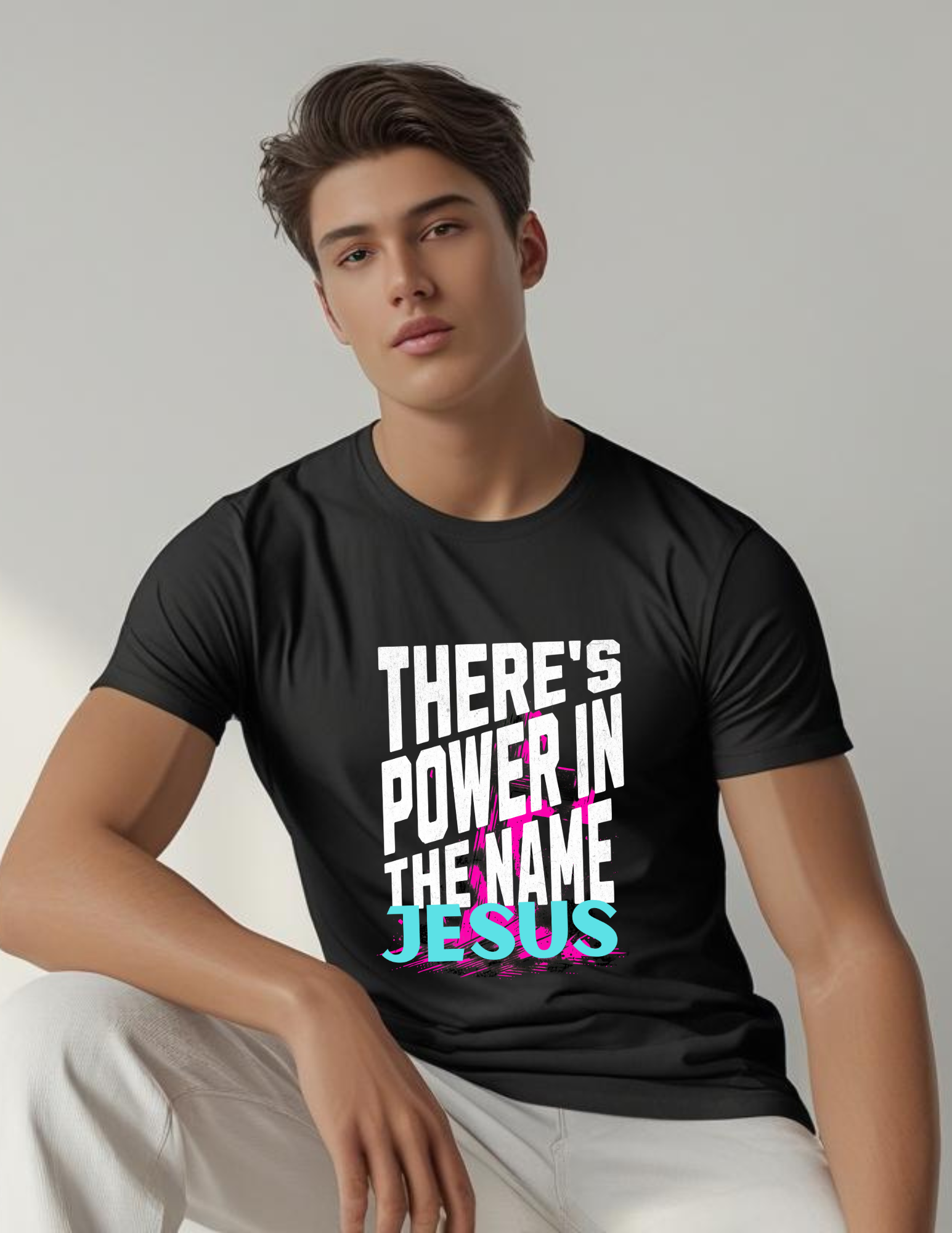 Black Christian Unisex T-Shirt - Power in the Blood of Jesus, Religious Tee, Faith Apparel, Inspirational Shirt, Christian Gift