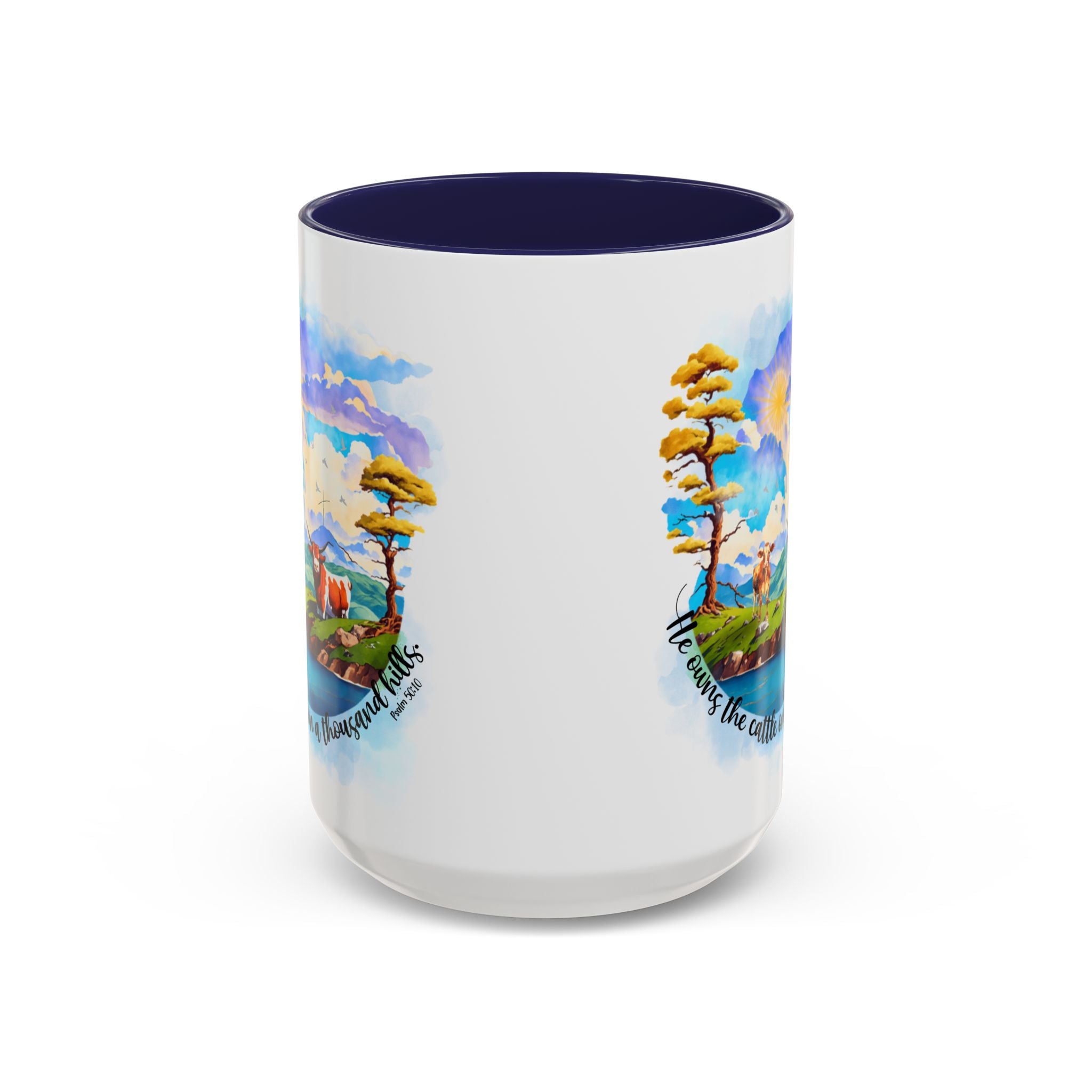 Coffee Mug Christian Bible Verse He Owns The Cattle On A Thousand Hills