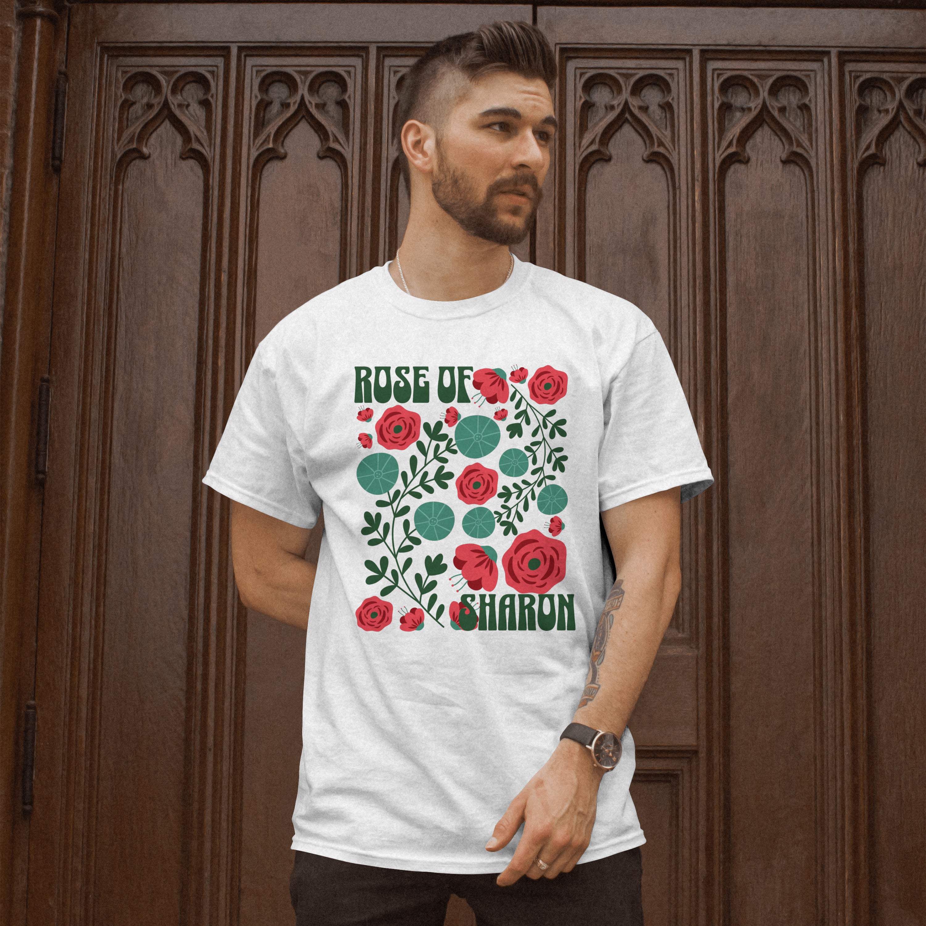 Floral Tee - Red Roses - Rose of Sharon, Unisex Tshirt